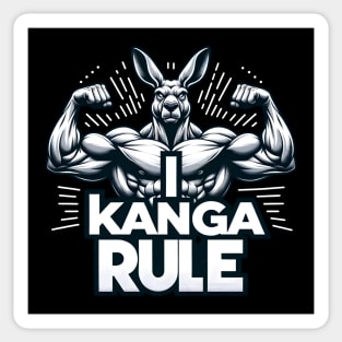 I Kanga Rule Gym Shirt - Jacked Kangaroo Sticker